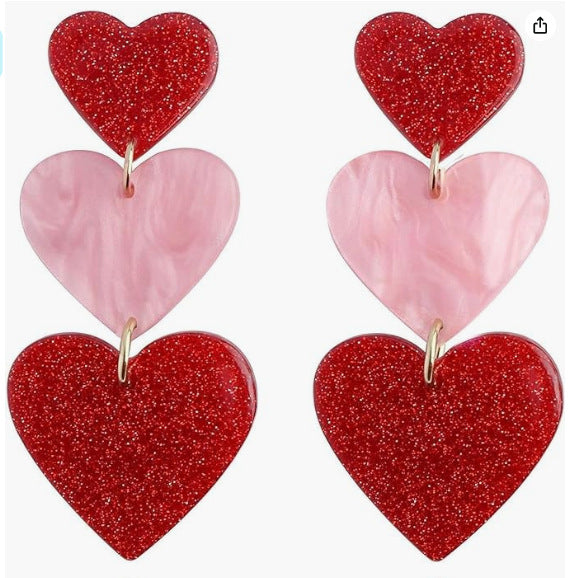 Wholesale color matching Valentine's Day acrylic love earrings niche personality High sense earrings women